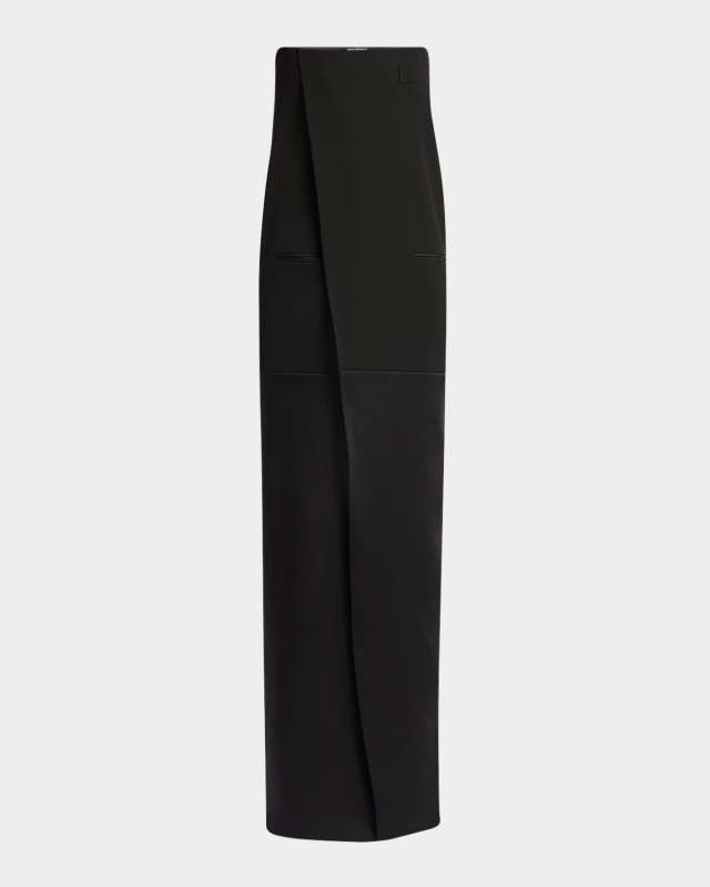Strapless Column Wrap Evening Gow